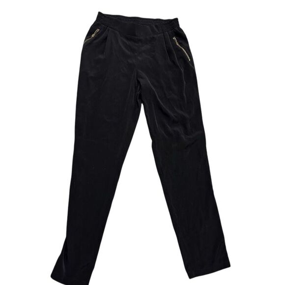 KUT from the Kloth Women's Black Velvet Pants Gold Zipper Size 2 - Picture 1 of 4